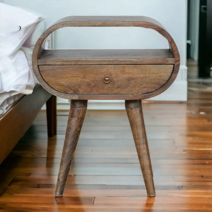 Circular Open Bedside Nightstand Artisan Furniture