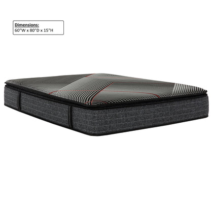 15" Euro Top Gel Memory Foam Hybrid Mattress With Pocket Coils, Cooling & Edge Support - Black - Queen Daily Nest
