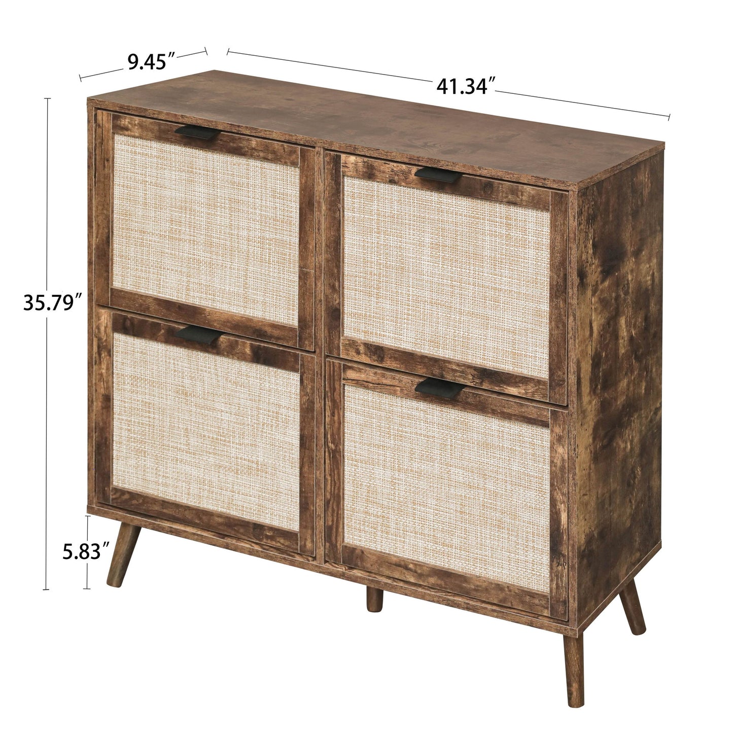 4 Door Shoe Rack, Freestanding Modern Shoe Storage Cabinet