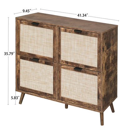 4 Door Shoe Rack, Freestanding Modern Shoe Storage Cabinet