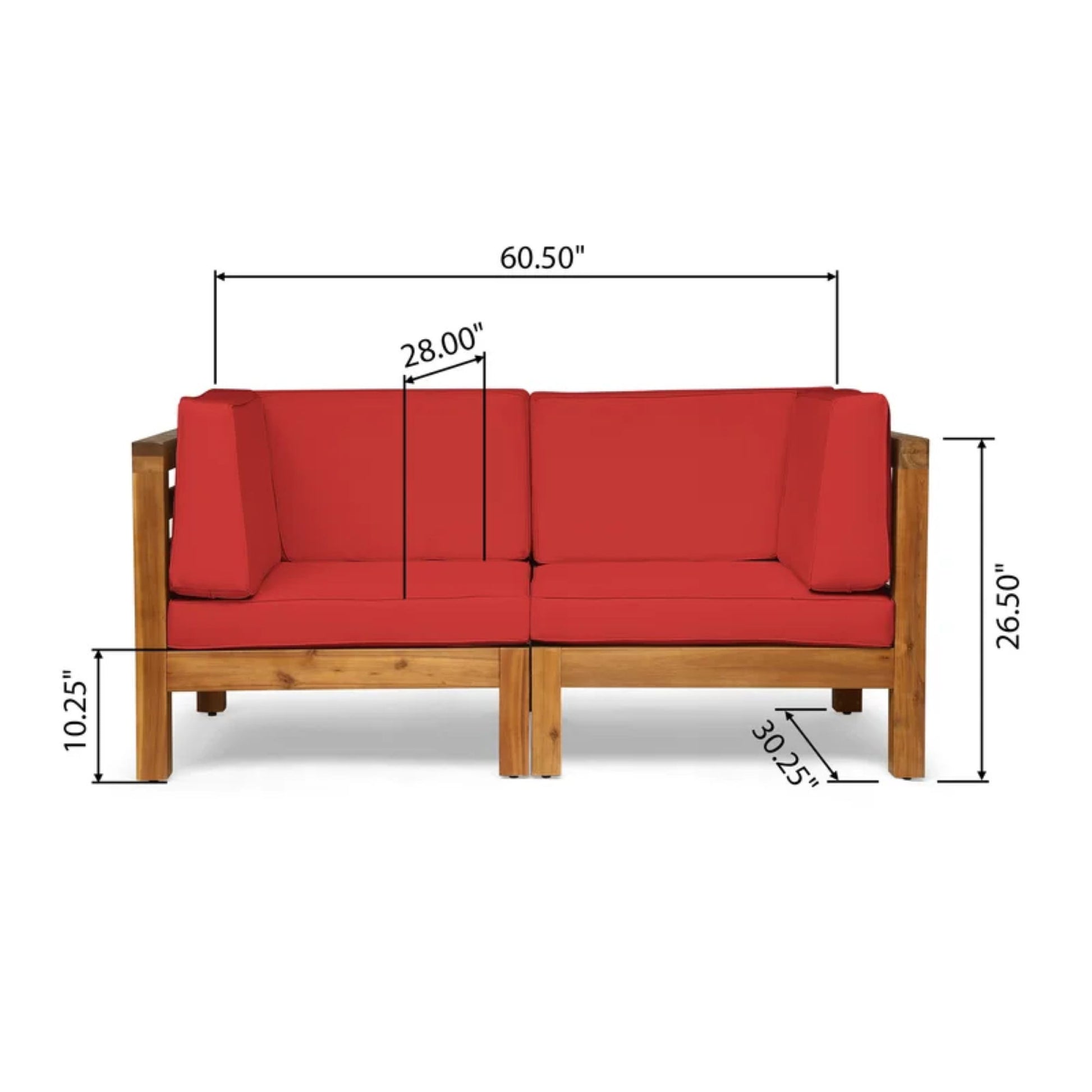 Oana - 2 Piece Loveseat Set With Water Resistant Cushions Noble House