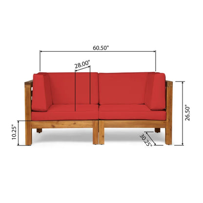 Oana - 2 Piece Loveseat Set With Water Resistant Cushions Noble House