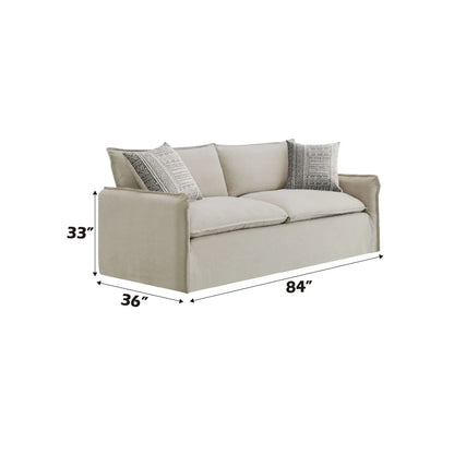 Upendo - Pattern Linen Sofa With 2 Toss Pillows - Beige Acme
