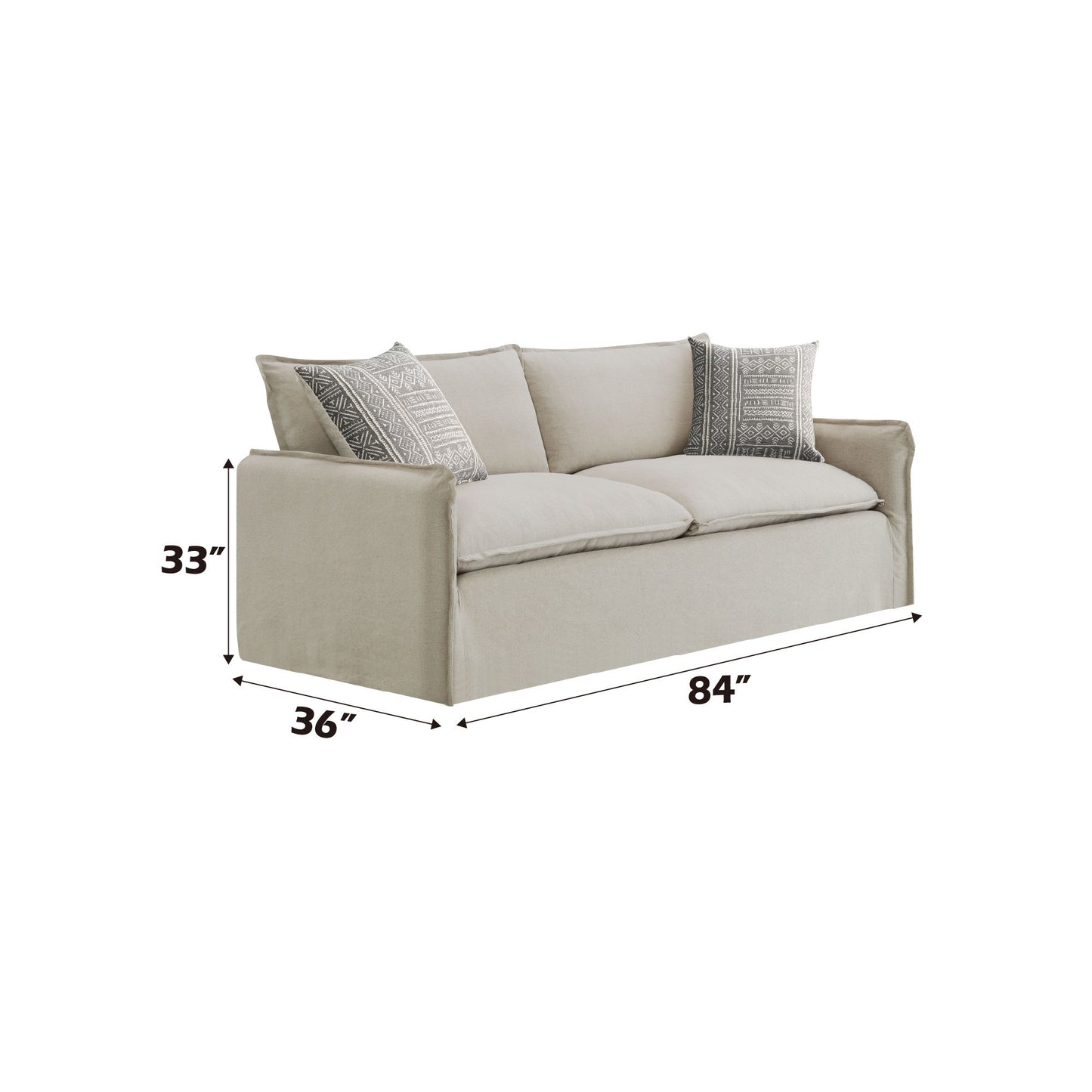 Upendo - Pattern Fabric 3 Pieces Living Room Set - Beige Yakety Yak Sand Acme