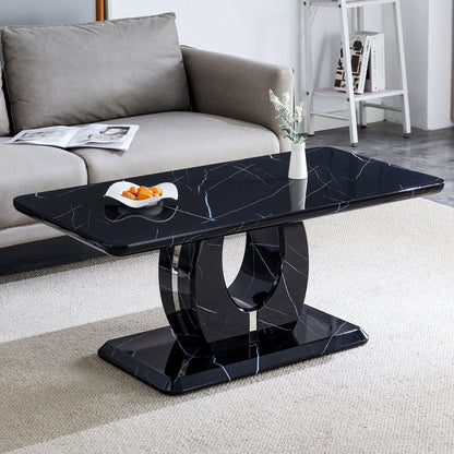 Modern Minimalist Pattern Sticker Rectangular Coffee Table With Elegant Design And Moderate Size Home Essentials
