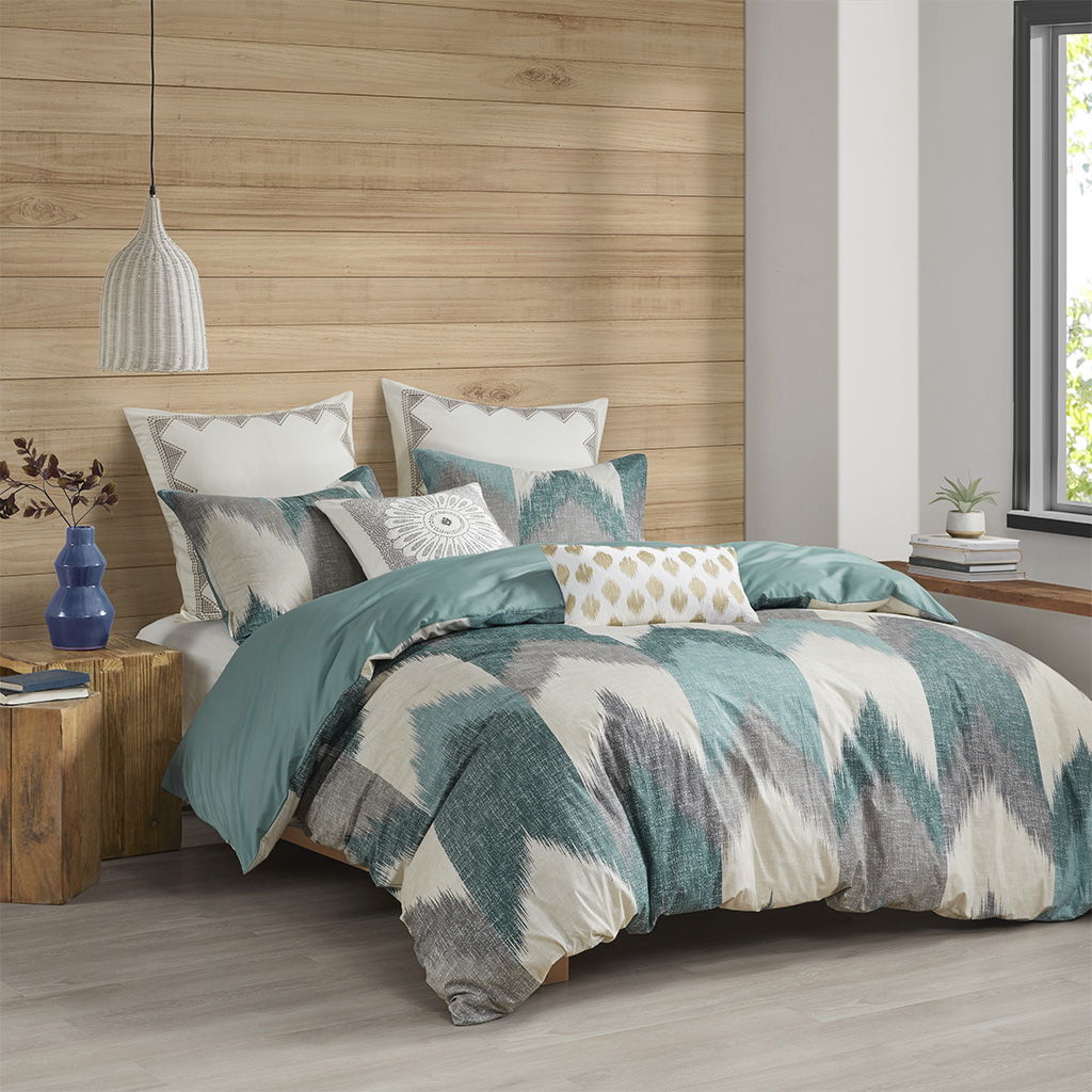 Alpine - 3 Piece Duvet Cover Mini Set - Aqua INK+IVY