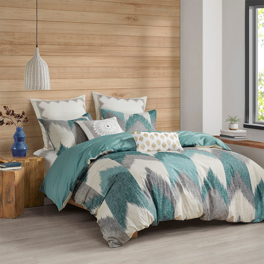 Alpine - King 3 Piece Duvet Cover Mini Set - Aqua INK+IVY