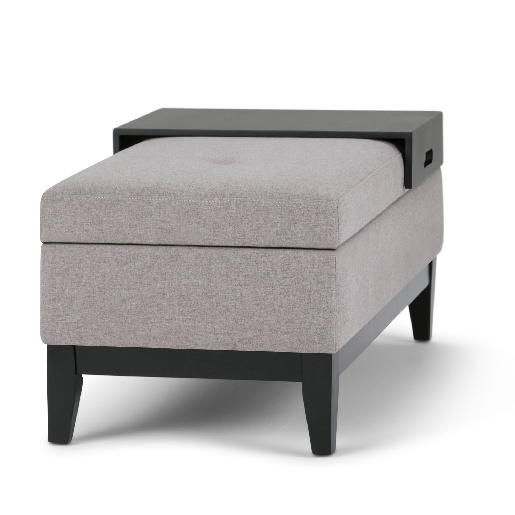 Oregon - Contemporary Storage Ottoman Bench With Tray Simpli-Home