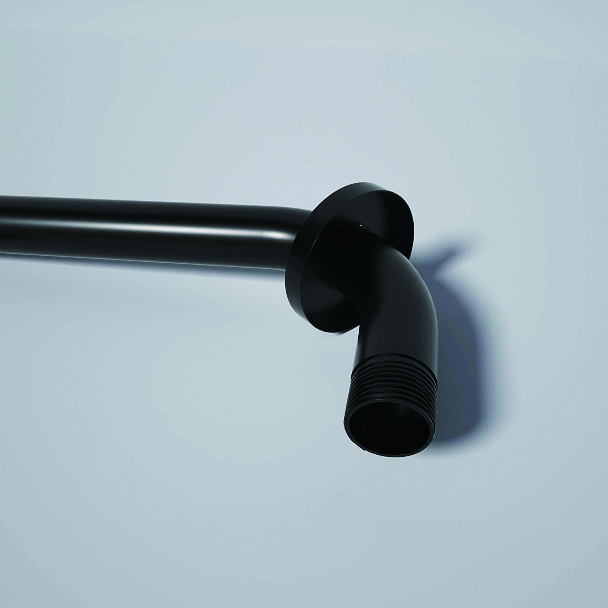 16" Shower Arm With Flange, Stainless Steel, Rust Resistant Design - Matte Black Daily Nest