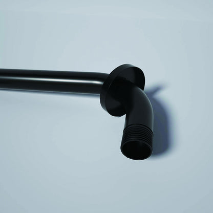 16" Shower Arm With Flange, Stainless Steel, Rust Resistant Design - Matte Black Daily Nest