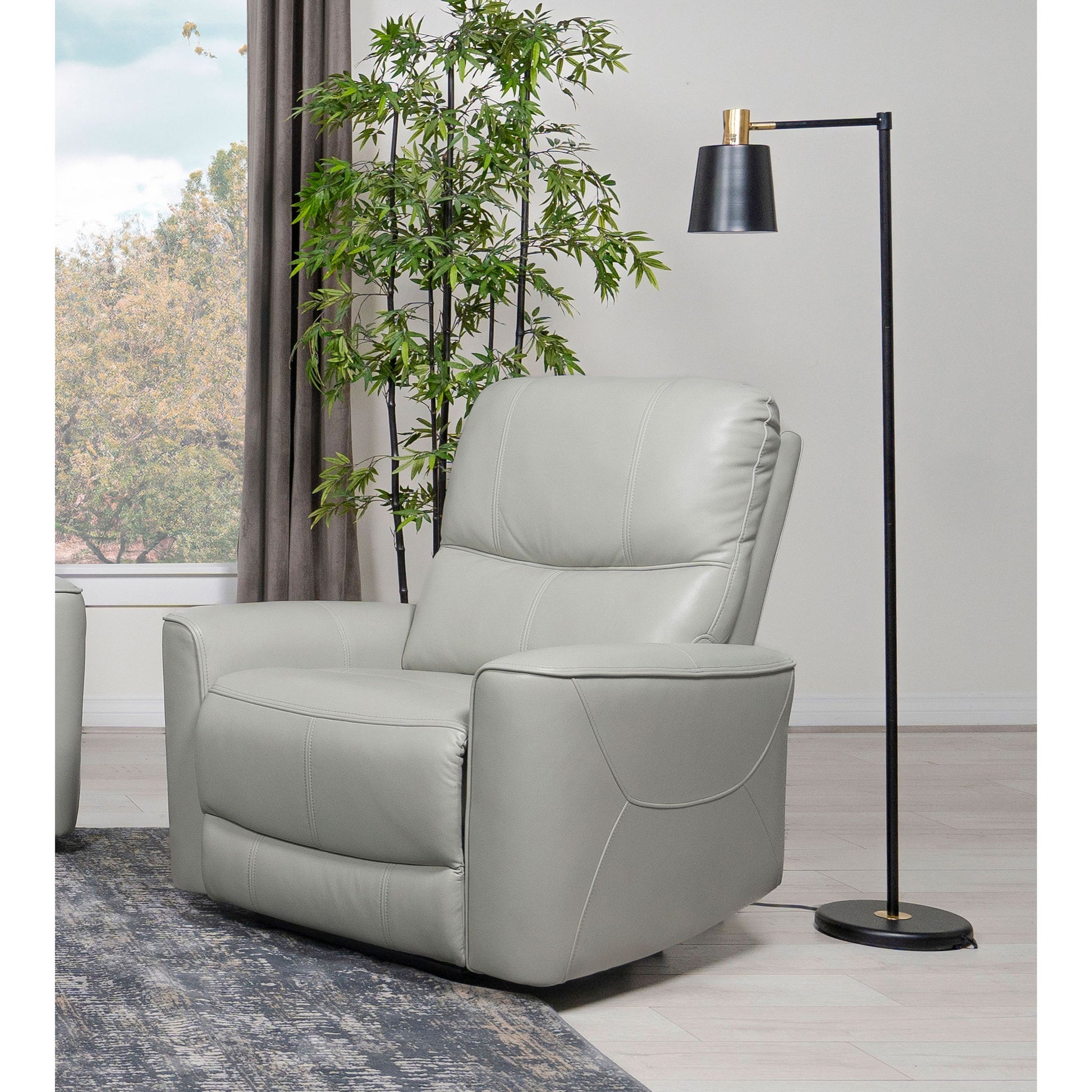 Dove Upholstered Power Recliner Chair With Smooth Power Recline And USB Charging - Gray Furniture Max