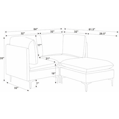Upholstered Modular Sectional & Tall Legs