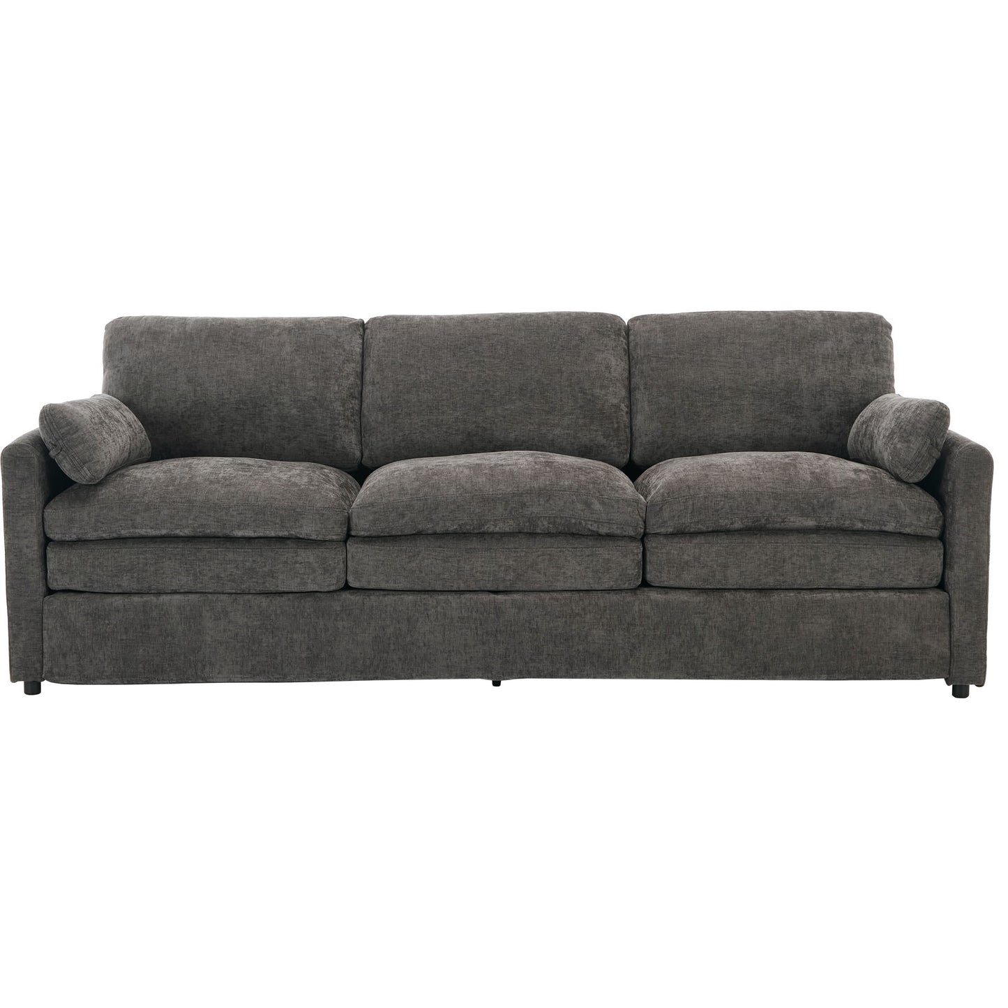 Cozy Upholstered 3 Seater Sofa With Double Cushion Hearth and Haven