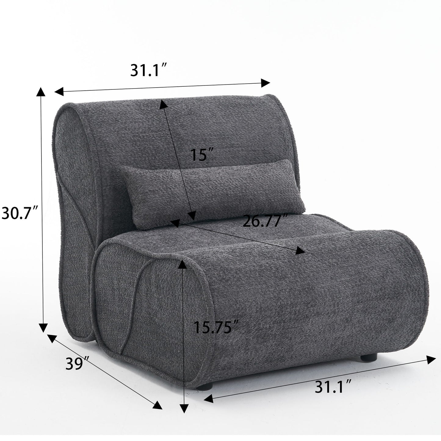Soft Pellet Velvet Recliner, Comfortable Lounge Chair With Waist Pack Padding, Modern Design, Ideal For Living Room Home Essentials
