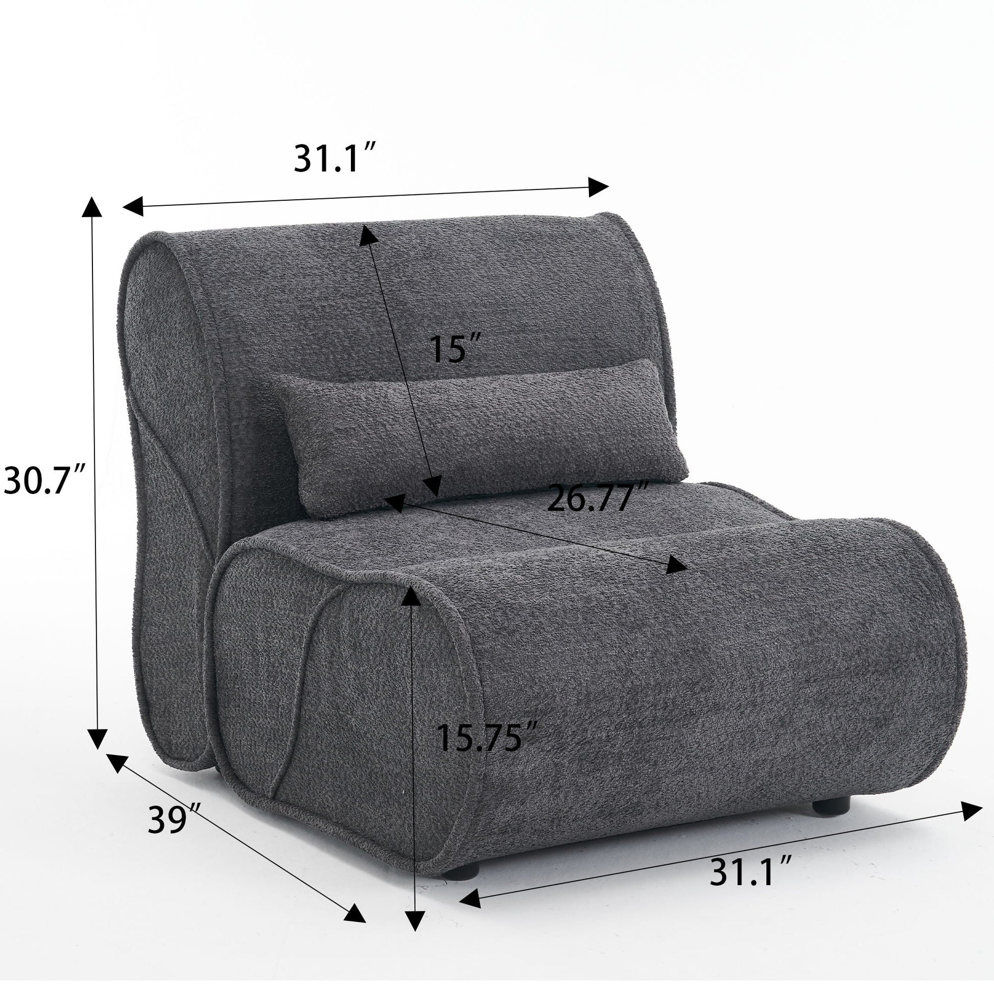 Soft Pellet Velvet Recliner, Comfortable Lounge Chair With Waist Pack Padding, Modern Design, Ideal For Living Room Home Essentials