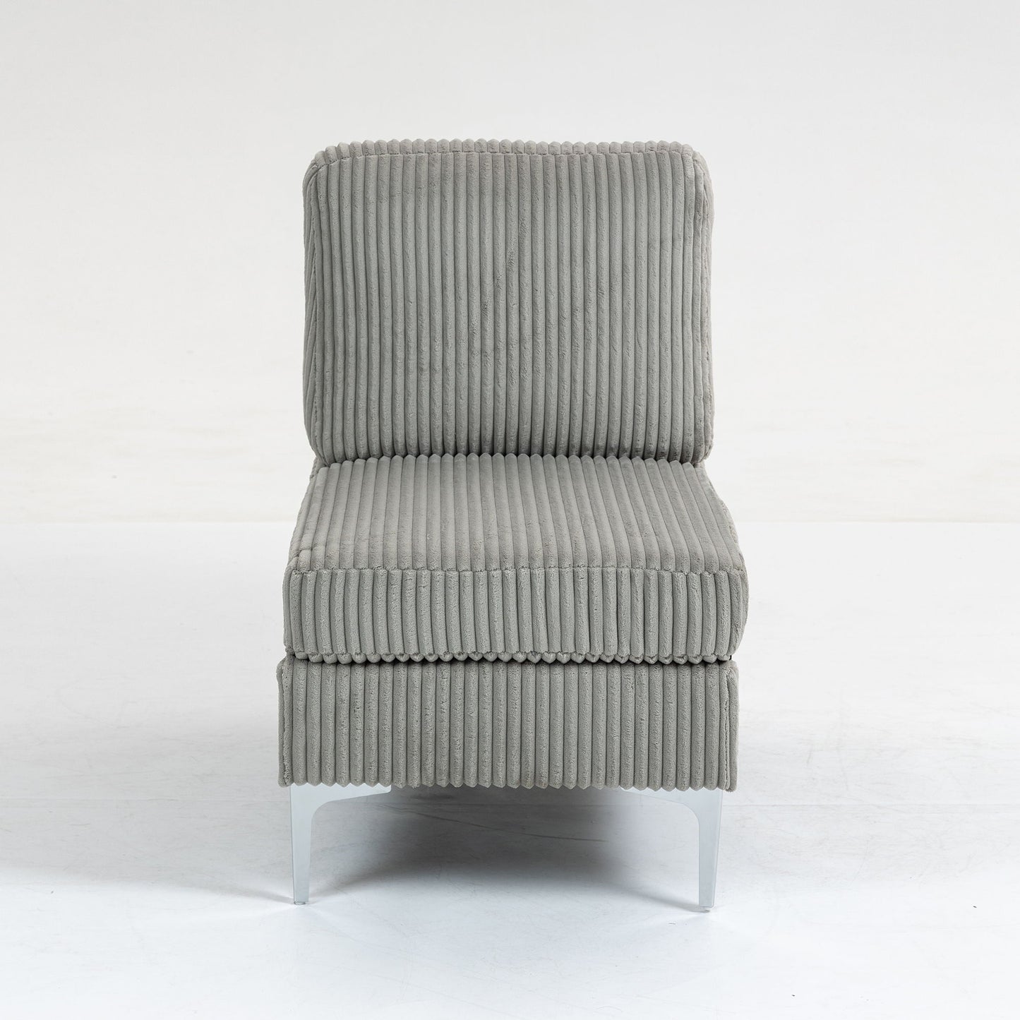 Single Couch Modular Armless Accent Chair With Back Cushion Home Essentials
