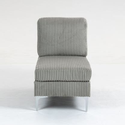 Single Couch Modular Armless Accent Chair With Back Cushion Home Essentials