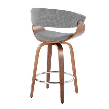 Vintage Mod - Mid Century Modern Fixed Height Counter Stool With Swivel With Round Footrest (Set of 2) Lumi Source