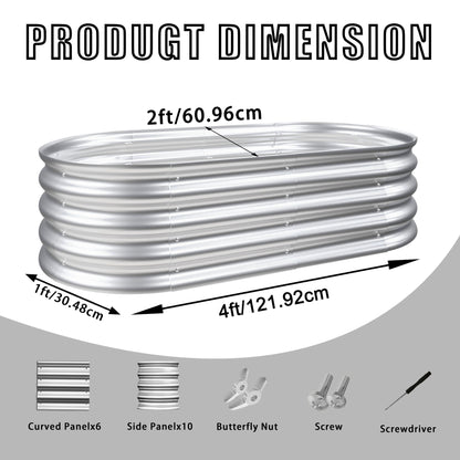 Heavy Duty Galvanized Raised Garden Bed Kit For Vegetables, Flowers & Herbs Daily Nest