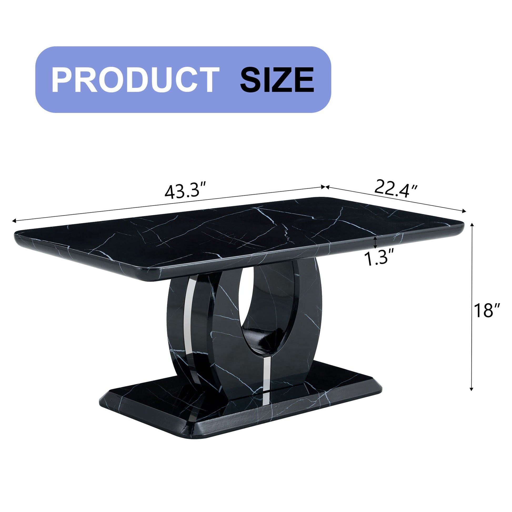 Modern Minimalist Pattern Sticker Rectangular Coffee Table With Elegant Design And Moderate Size Home Essentials