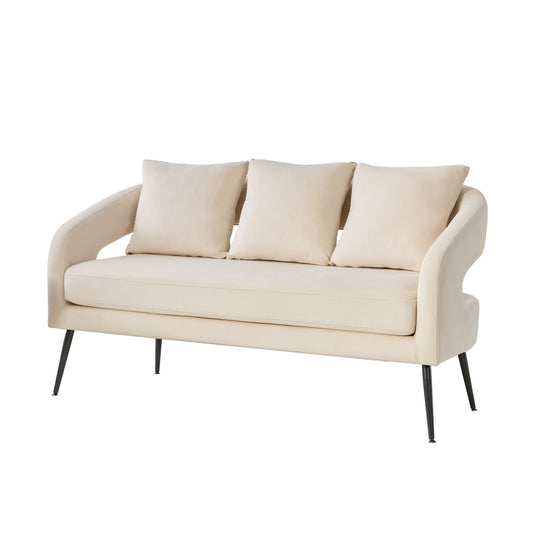 Open Back Loveseat Settee With 3 Pillows Home Essentials