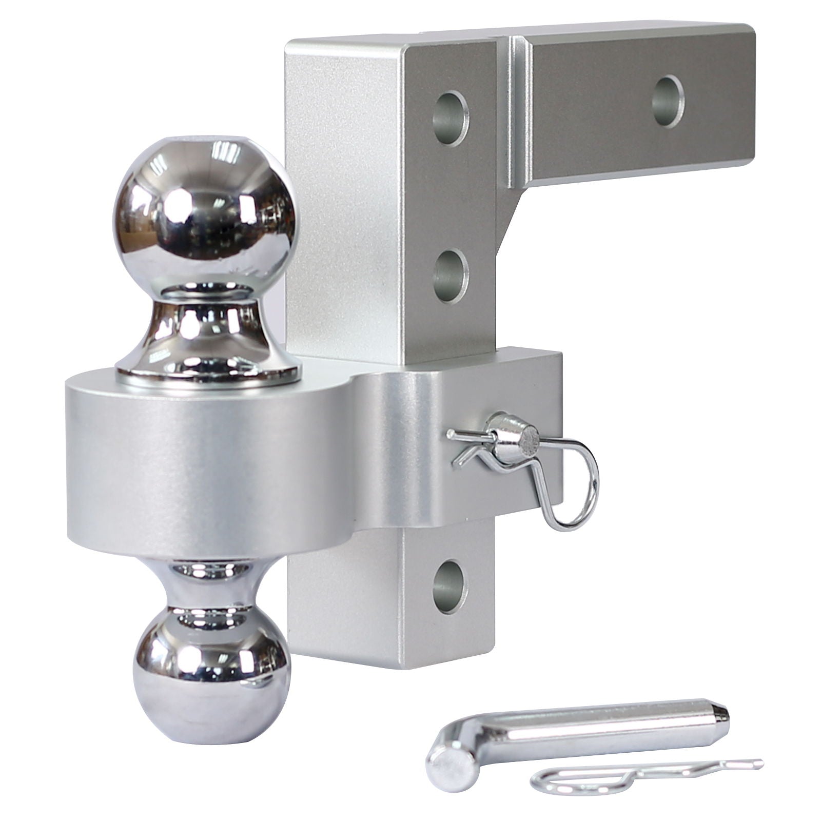 Alu - Adjustable Trailer Drop Hitch With 2" Receiver, 6" Adjustable - Silver Daily Nest