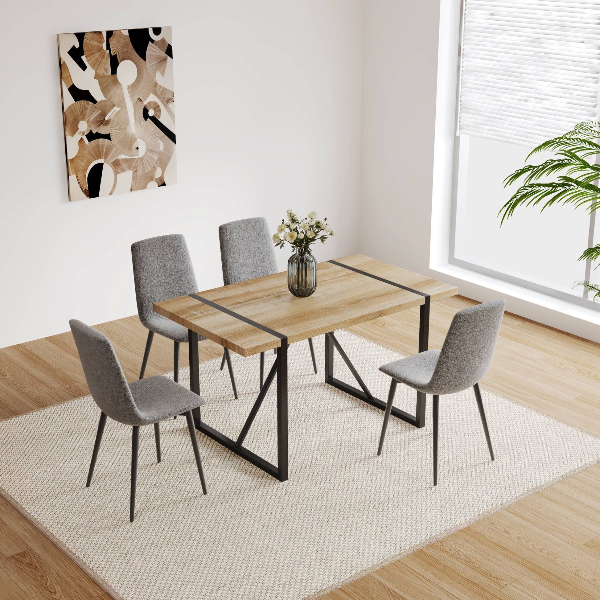 Modern Upholstered Dining Chairs With Cushion Seat And Sturdy Legs (Set of 4) Home Essentials