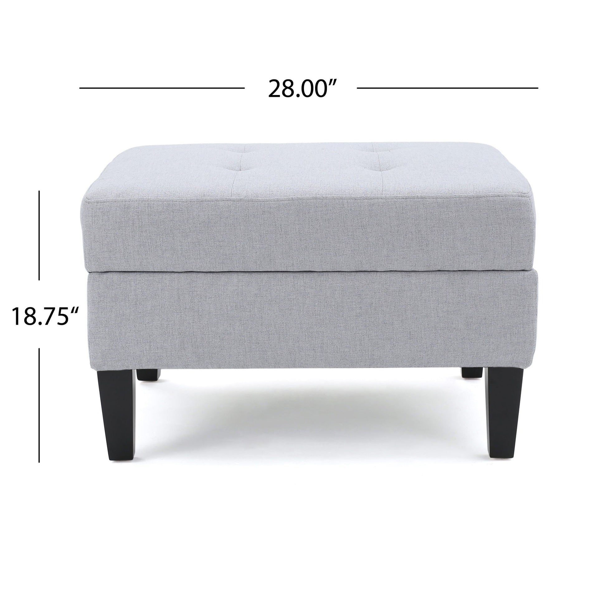 Ottoman With Birch Wood Legs And Cushioned Top For Comfort Noble House