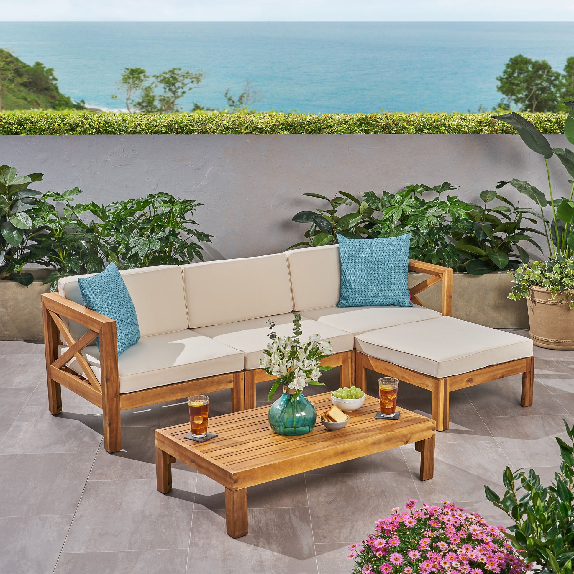 Alcove - L Shape Sofa Set Noble House