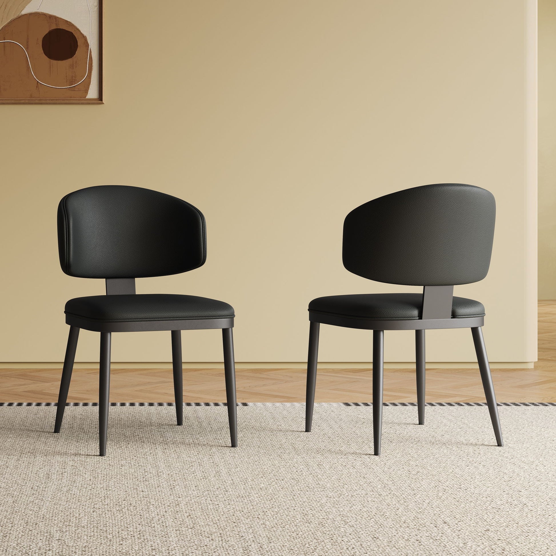 Modern Design Dining Chairs (Set of 2) - Black Home Essentials