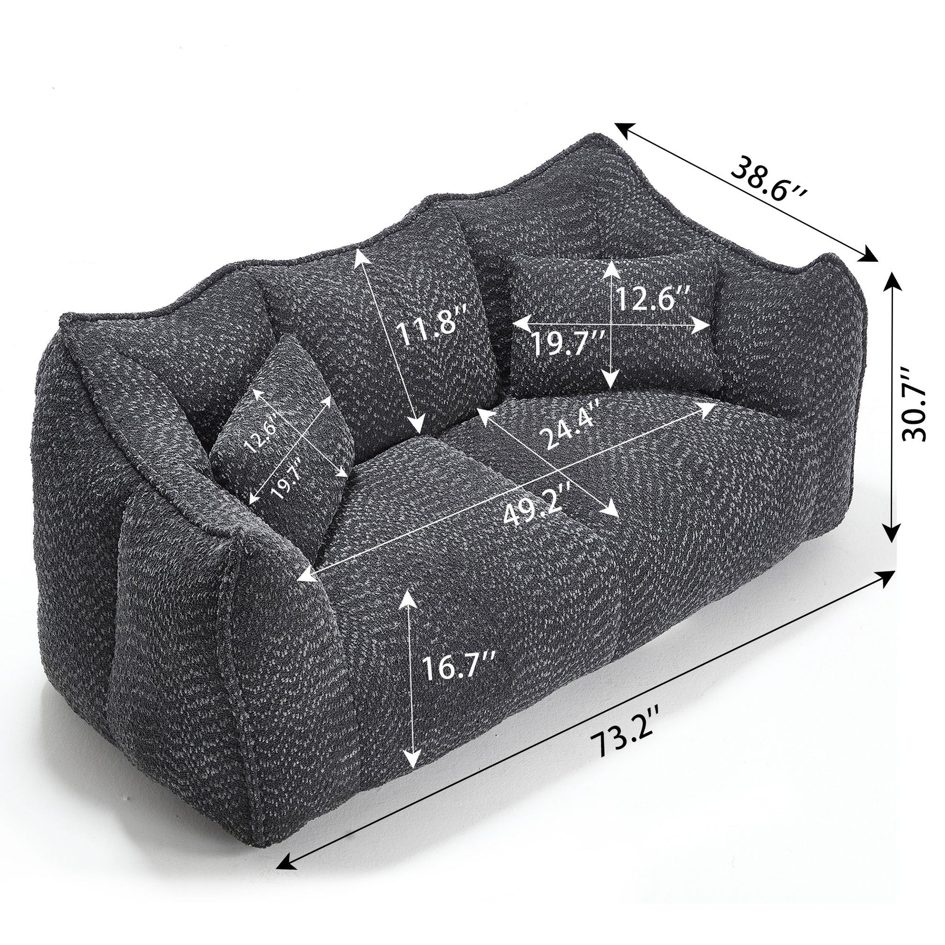 Comfortable Dual Beanbag Chair With High Resilience Foam Core For 2 People Home Essentials
