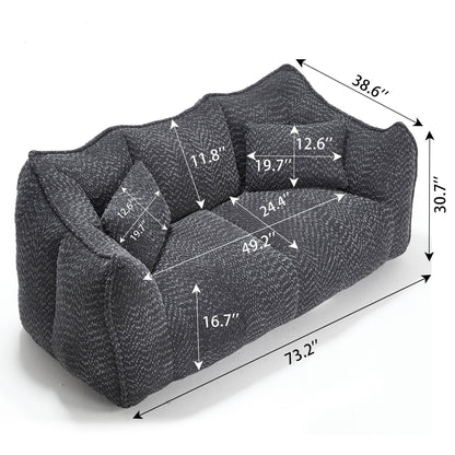 Comfortable Dual Beanbag Chair With High Resilience Foam Core For 2 People Home Essentials