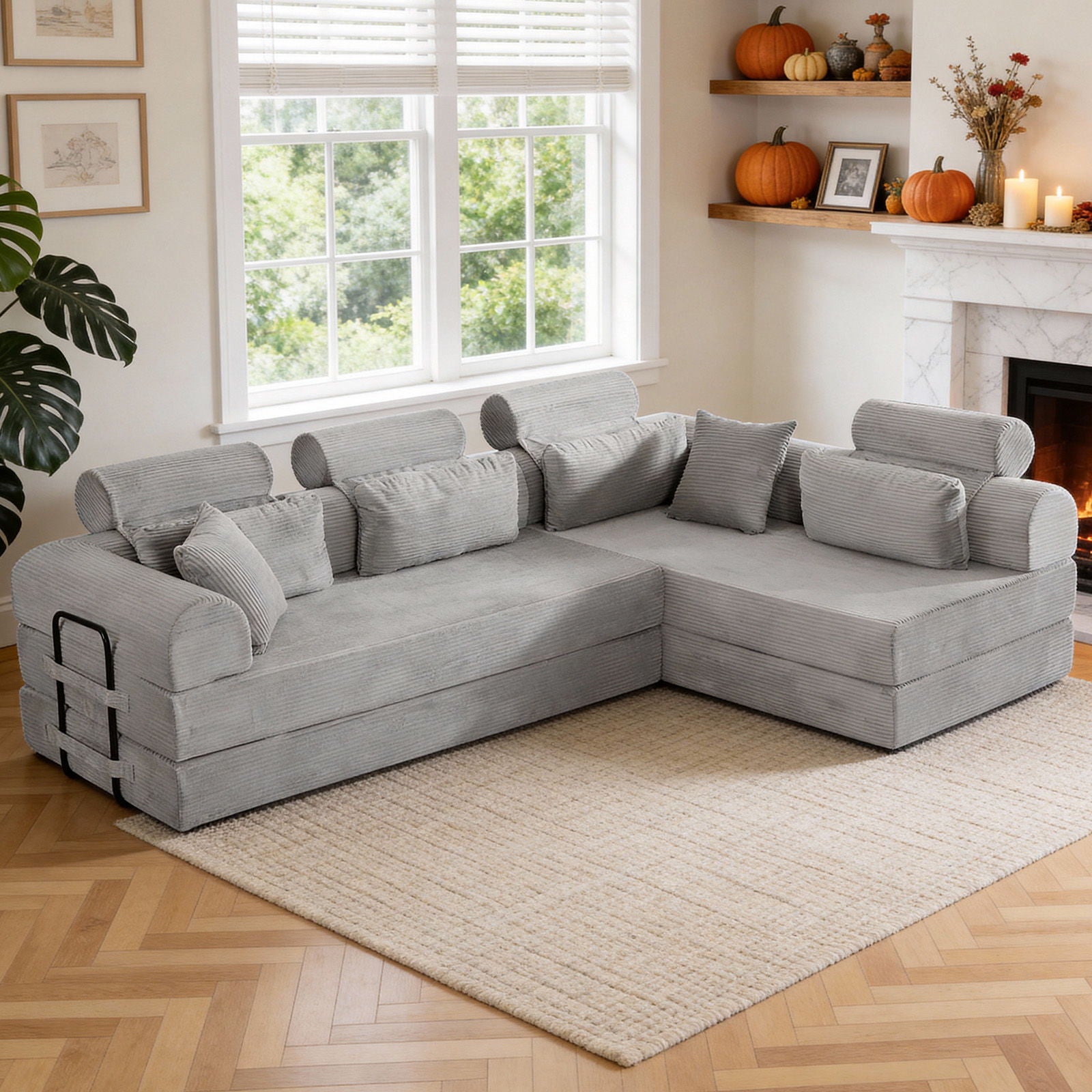 Modern L-Shape Modular Sectional Sofa, Compressed Design Home Essentials