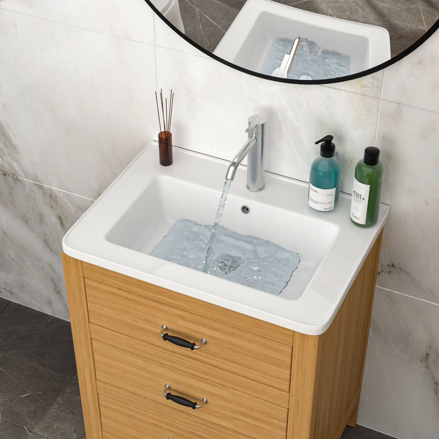 Rectangular Single Vanity Top With 1 Faucet Hole And Overflow, 28 X 19" - White Daily Nest