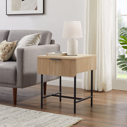Modern Fluted Door Minimalist Side Table Walker Edison