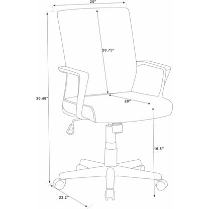 Ergonomic Height Adjustable Office Chair With Armrest - Black Home Essentials