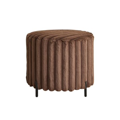 Wide Upholstered Round Pouf Ottoman Foot Rest Home Essentials