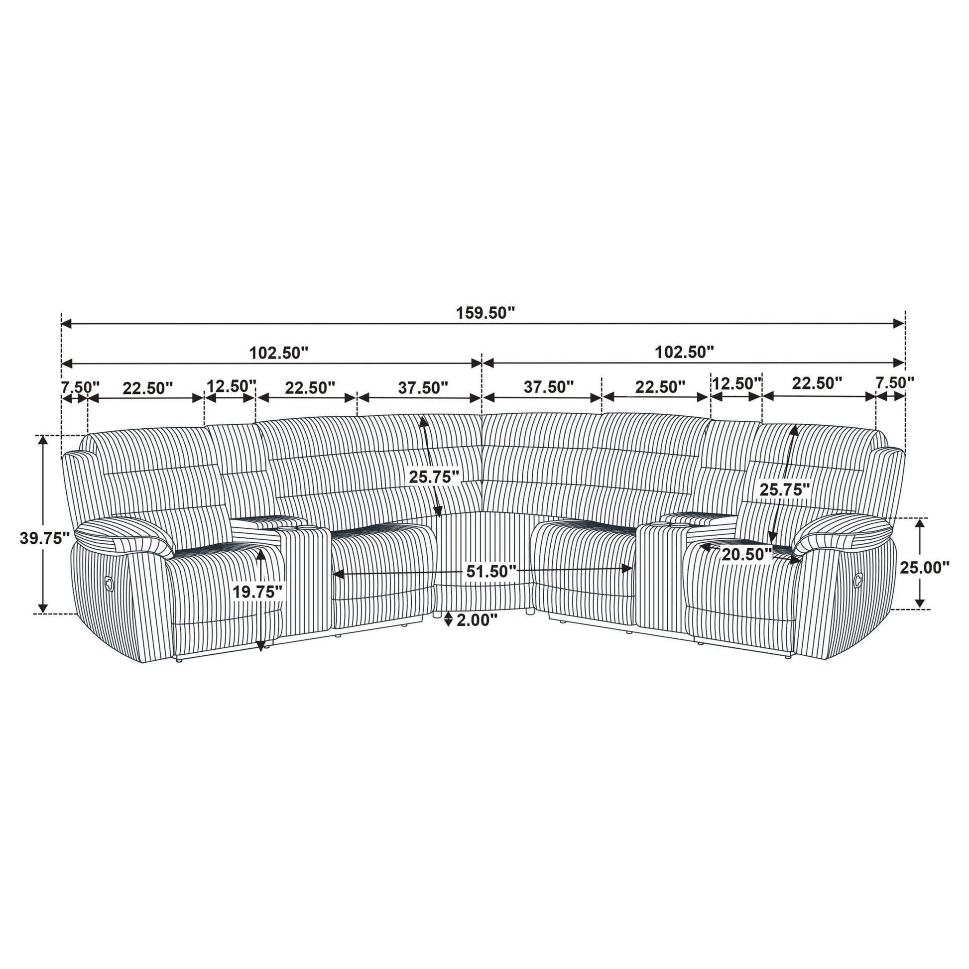 Kendra - Reclining Sectional Sofa Furniture Max