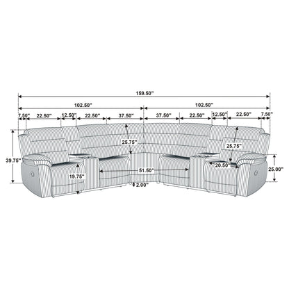 Kendra - Reclining Sectional Sofa Furniture Max