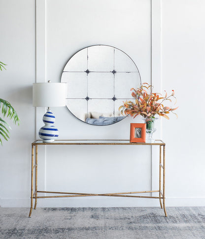 Traditional Decor Style Round Antique Glass Wall Mirror, Wall Decor For For Bathroom Entryway Console Lean Against Wall - Black Daily Nest
