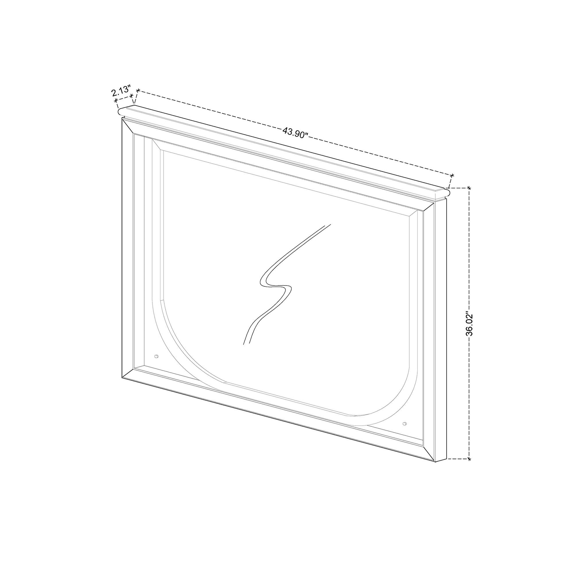 Uriuni - Large Scale Mirror With LED Light - Off White Global Furniture USA