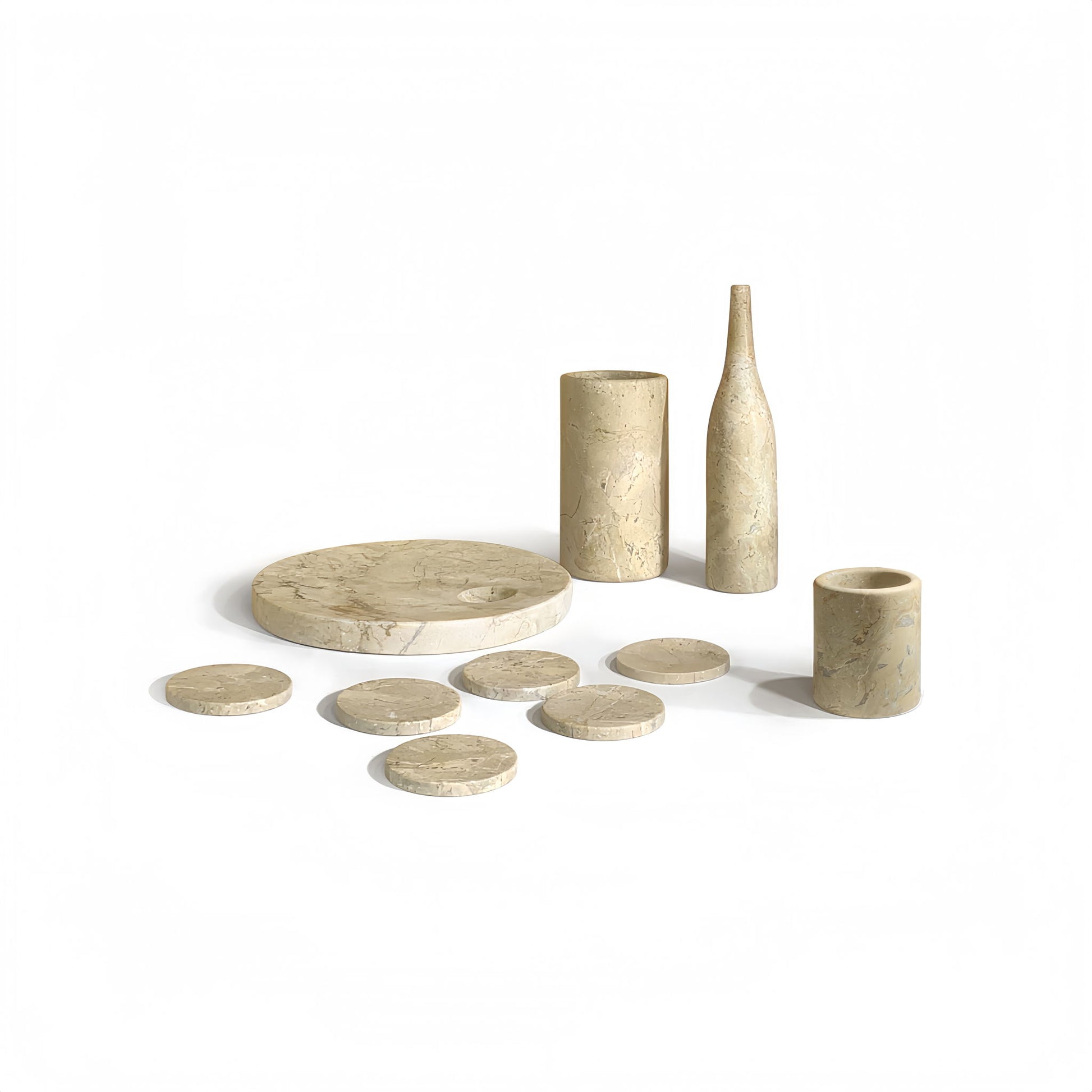 10 Pieces Luxury Natural Marble Dining Room Accessories Set Daily Nest