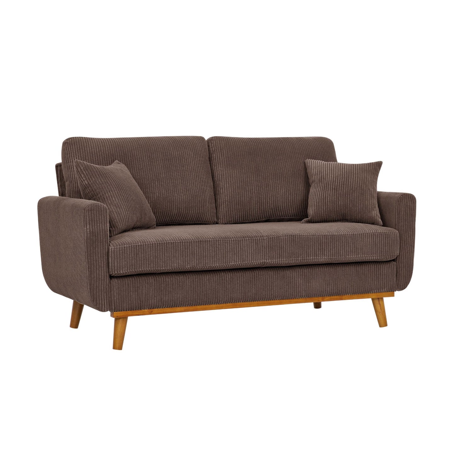 Upholstered Loveseat With Arms And Pillows Home Essentials