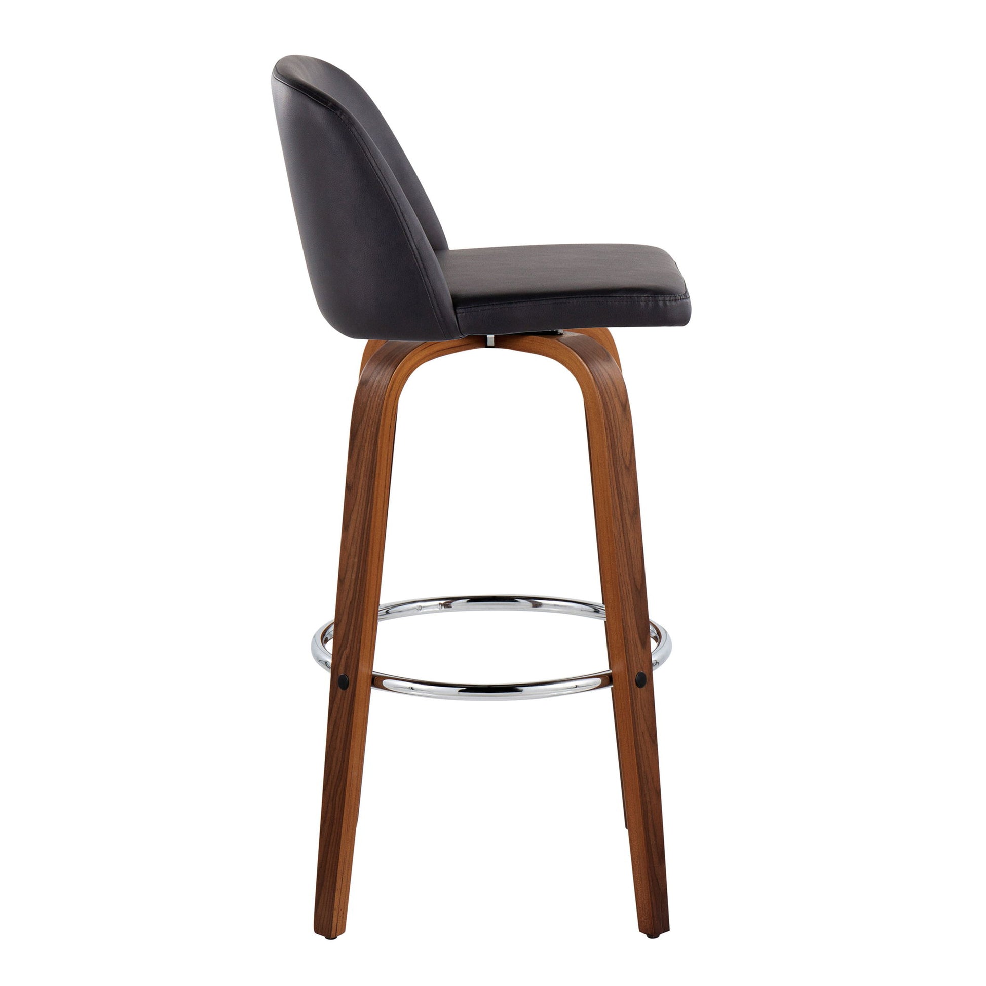 Toriano - Mid Century Modern Fixed Height, Barstool With Swivel With Round Footrest (Set of 2) Lumi Source