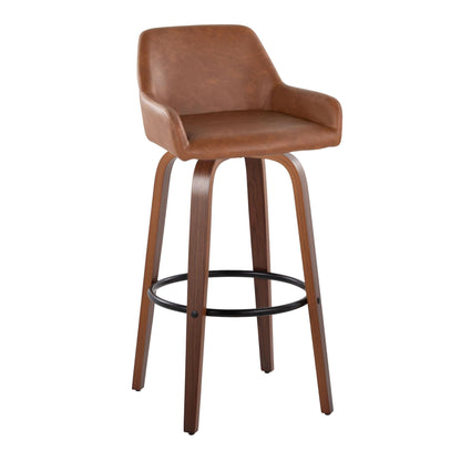 Daniella - Contemporary Fixed Height, Barstool & Swivel And Round Footrest (Set of 2) Lumi Source