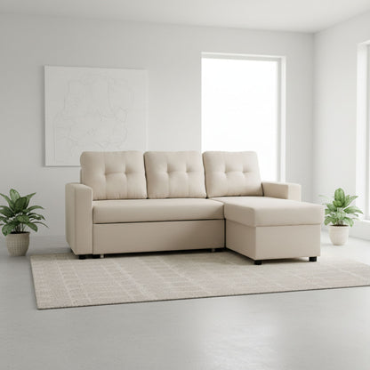 Convertible L Shaped Sectional Sleeper Sofa Bed, Saving Pull Out Couch US Pride