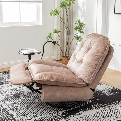 Modern Swivel Gliding Recliner Chair With Rocking Function And Phone Holder, Large Comfortable Home Essentials
