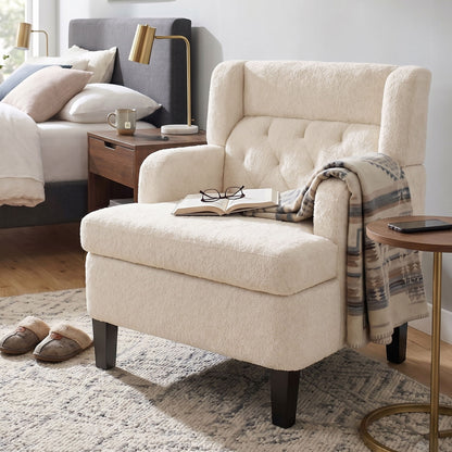 Modern Tufted Upholstered Accent Chair For Living Room Noble House