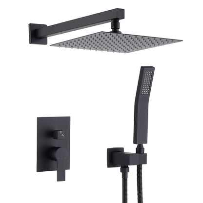 12" Ceiling Mount Shower System With Rain Mixer And Handheld Shower Daily Nest