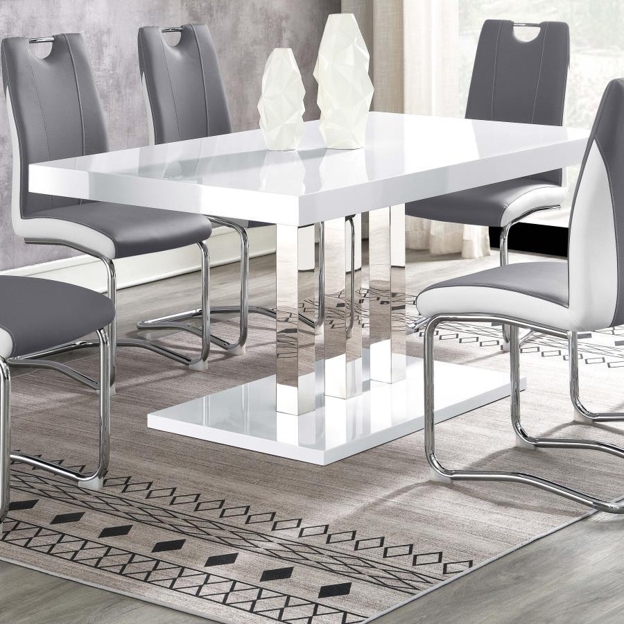 Brooklyn - Rectangular Dining Table - White High Gloss CoasterEssence